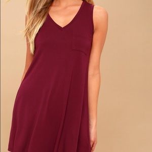 Lulus burgundy swing dress